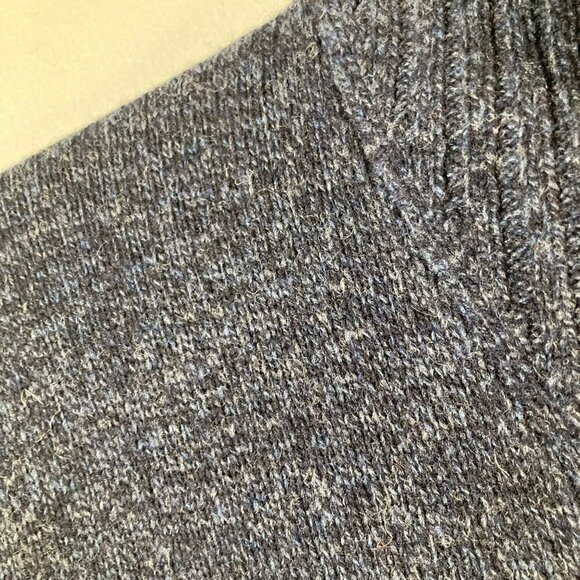 Mens J Crew Lambswool Shawl Collar Pullover Sweater Navy Marled XL Lambswool - Picture 6 of 9